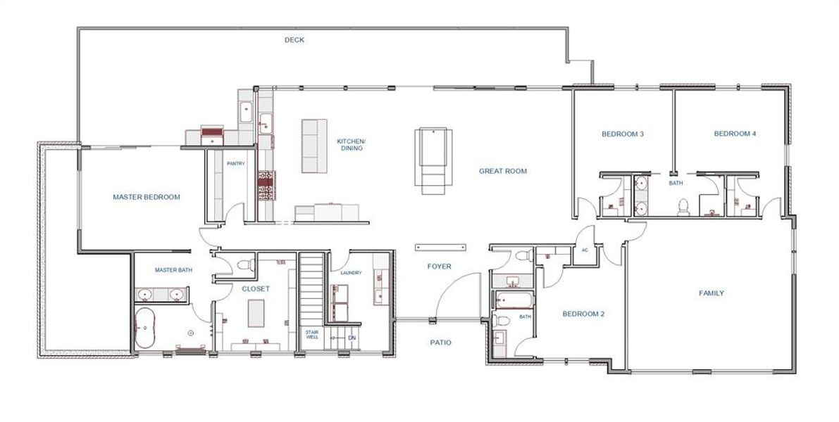 2D floor plan layout of this home in , Weatherford, TX (Image 1). 2D floor plan layout of this home in , Weatherford, TX (Image 1).