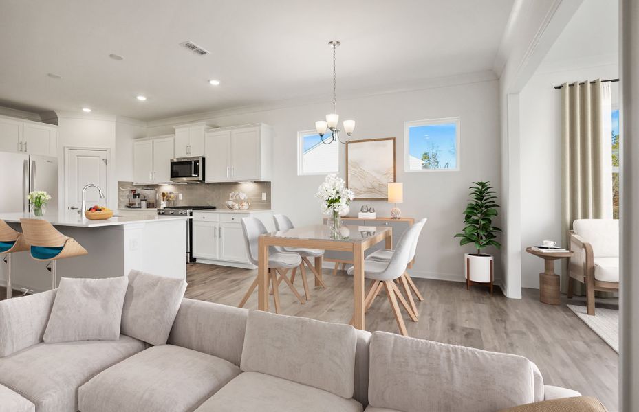 Representative furnished interior of a home built from the Kirby by Pulte Homes in Wimberly, Willow Spring (Image 9).