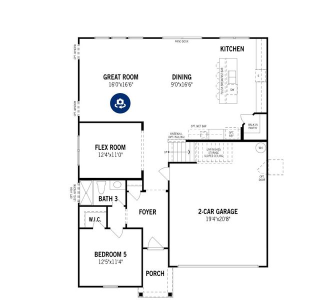 2D floor plan layout for the Sequoia by Mattamy Homes in Fox Field Farms, Broadway, NC (Image 4).