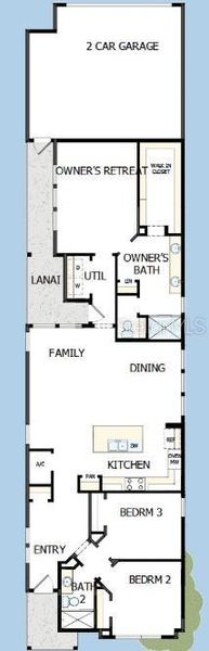 2D floor plan layout of this home in Weslyn Park in Sunbridge 34', St. Cloud, FL (Image 5).