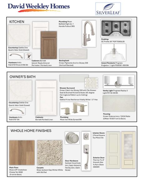 Sample of building materials used in homes in Evergreen Island at Silverleaf - Executive Collection, St. Augustine (Image 12). Sample of building materials used in homes in Evergreen Island at Silverleaf - Executive Collection, St. Augustine (Image 12).