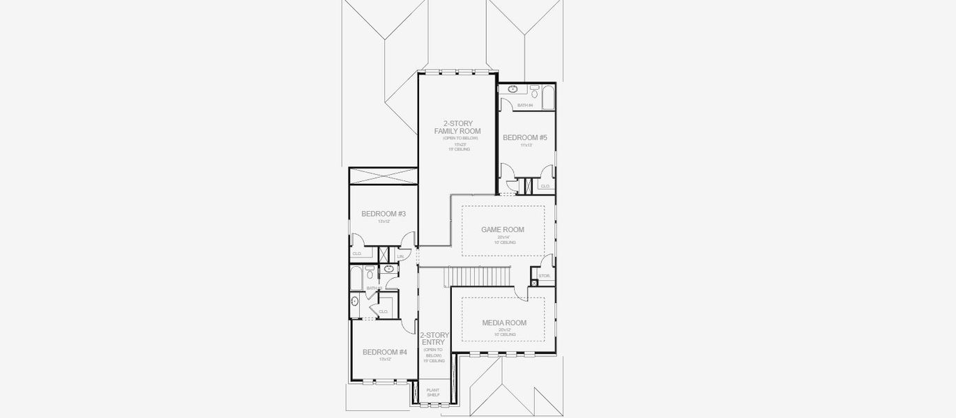 2D floor plan layout of this home in Lariat 50', Liberty Hill, TX (Image 4).