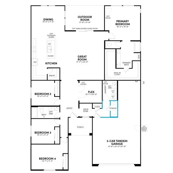 2D floor plan layout for the Lily Phase 2b by Brookfield Residential in Mariposa at Blossom Rock, Apache Junction, AZ (Image 22). 2D floor plan layout for the Lily Phase 2b by Brookfield Residential in Mariposa at Blossom Rock, Apache Junction, AZ (Image 22).