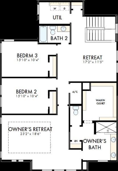2D floor plan layout of this home in Reflections at Olympus – Legacy, Clermont, FL (Image 3).