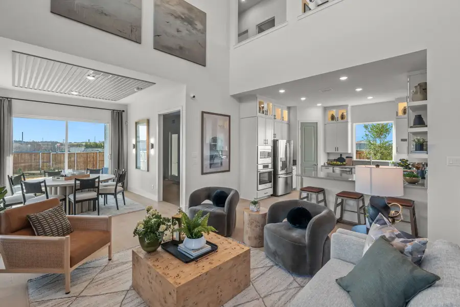 Representative furnished interior of a home built from the Calero by Landon Homes in Fields - East Village, Frisco (Image 8). Representative furnished interior of a home built from the Calero by Landon Homes in Fields - East Village, Frisco (Image 8).