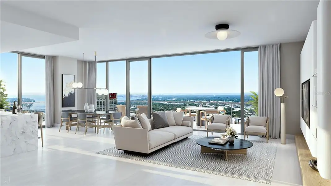 Furnished interior view inside a new home in ONE Tampa, Tampa (Image 5).
