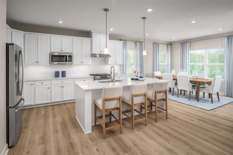 Representative furnished interior of a home built from the Cumberland by Ryan Homes in Arborvale, Fayetteville (Image 3).