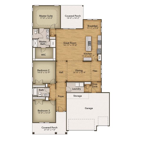 2D floor plan layout for the The Sand Dollar by Chesapeake Homes in Bridgewater - Shorehaven Village, Little River, SC (Image 3). 2D floor plan layout for the The Sand Dollar by Chesapeake Homes in Bridgewater - Shorehaven Village, Little River, SC (Image 3).
