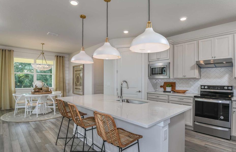 Designer Kitchen with Large Island and Pantry