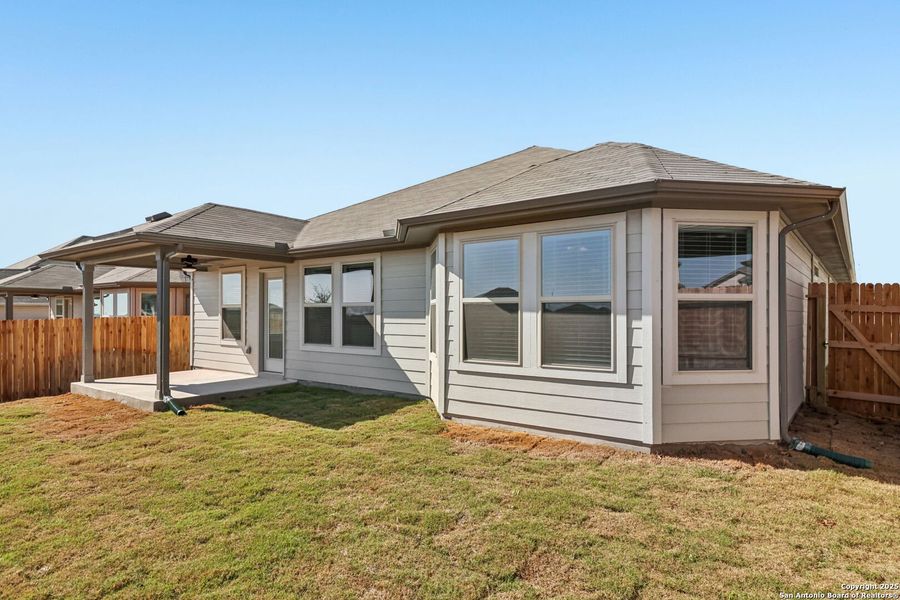 Exterior details and patio area of a home in Legendary Trails - Classic Series, Cibolo (Image 27). Exterior details and patio area of a home in Legendary Trails - Classic Series, Cibolo (Image 27).