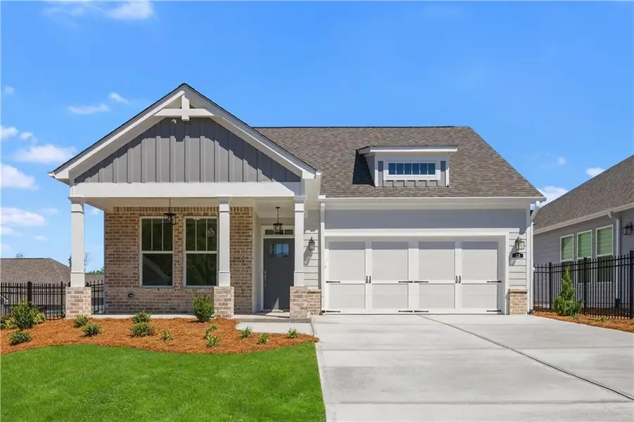 Front exterior of a new home in , Hiram, GA, highlighting curb appeal (Image 2). Front exterior of a new home in , Hiram, GA, highlighting curb appeal (Image 2).