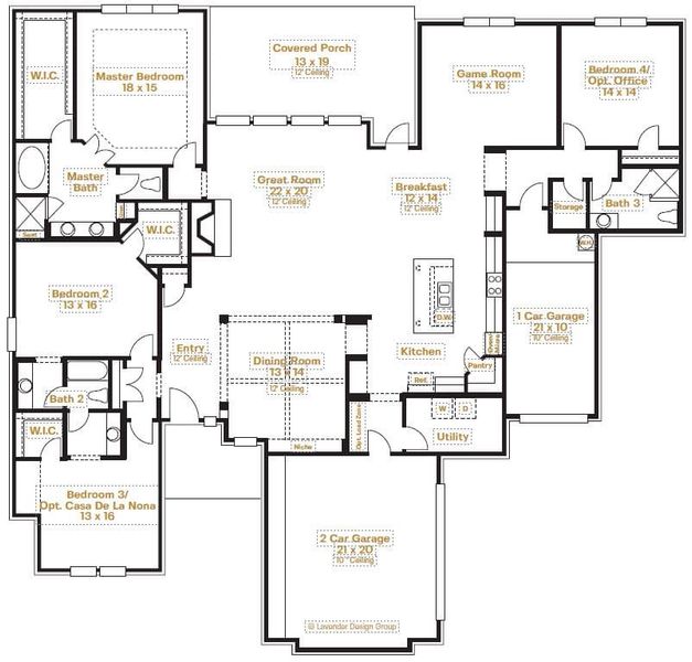 Milano Floor Plan Layout, Stewart's Forest, Conroe | Sitterle Homes
