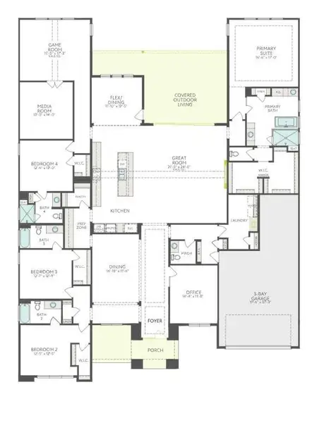 2D floor plan layout of this home in Sienna, Missouri City, TX (Image 2). 2D floor plan layout of this home in Sienna, Missouri City, TX (Image 2).