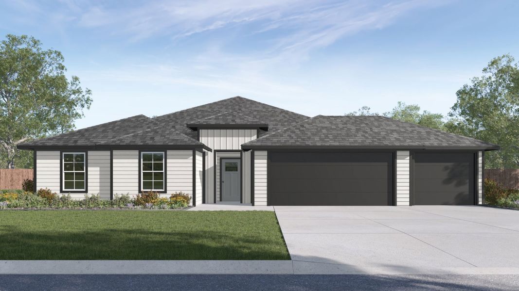 Representative exterior photo of a completed home built from the The Irving by D.R. Horton in Hartland Ranch, Lockhart, TX (Image 23). Representative exterior photo of a completed home built from the The Irving by D.R. Horton in Hartland Ranch, Lockhart, TX (Image 23).
