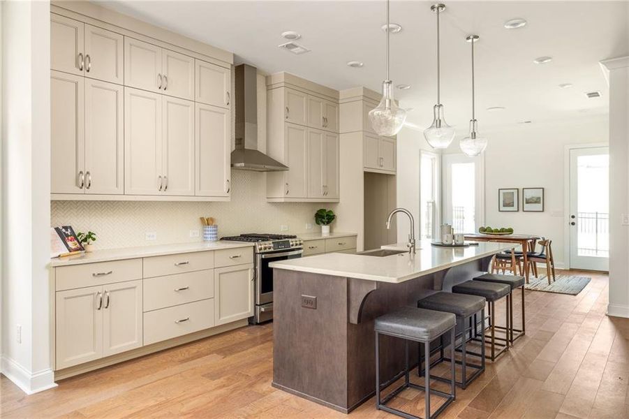 Furnished interior view inside a new home in Evanshire Single Family, Duluth (Image 9). Furnished interior view inside a new home in Evanshire Single Family, Duluth (Image 9).