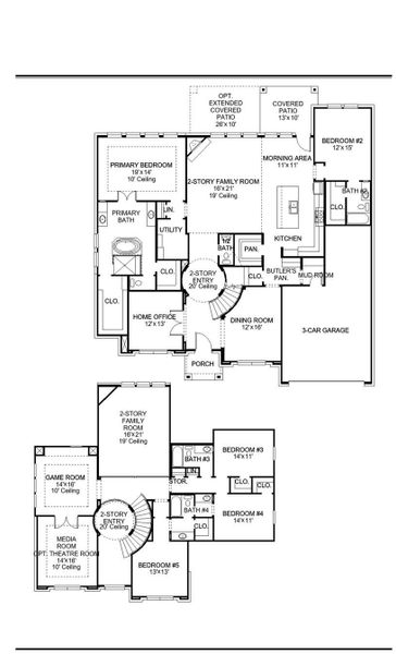 2D floor plan layout of this home in Audubon Park 70', Magnolia, TX (Image 2).