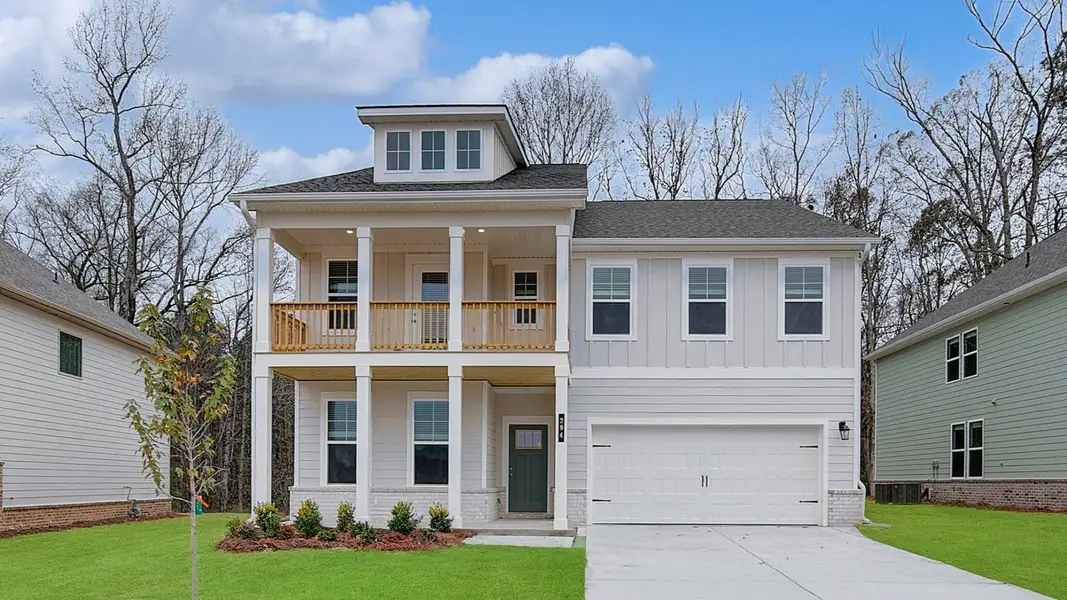 Representative exterior photo of a completed home built from the Wagener by DRB Homes in Cooper Park, McDonough, GA (Image 22). Representative exterior photo of a completed home built from the Wagener by DRB Homes in Cooper Park, McDonough, GA (Image 22).