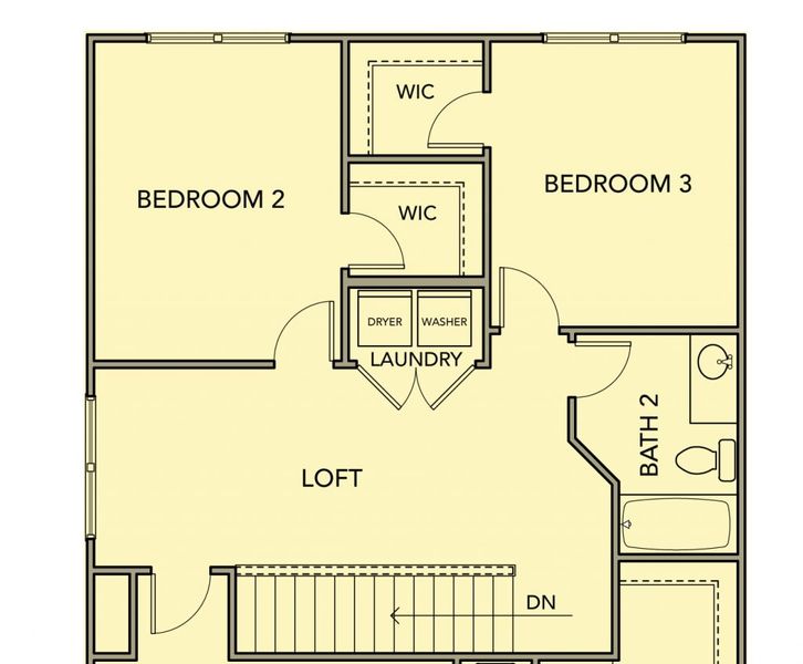 2D floor plan layout for the Bayberry - Single Family by Kerley Family Homes in The View at Groover’s Lake, Lithia Springs, GA (Image 5).