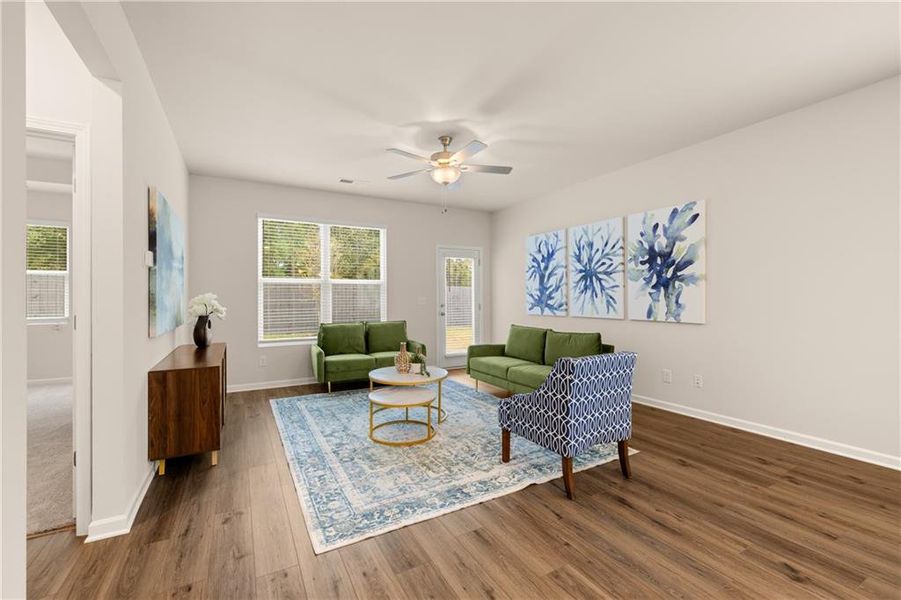 Furnished interior view inside a new home in Walden Park – The Retreat, Jonesboro (Image 4). Furnished interior view inside a new home in Walden Park – The Retreat, Jonesboro (Image 4).