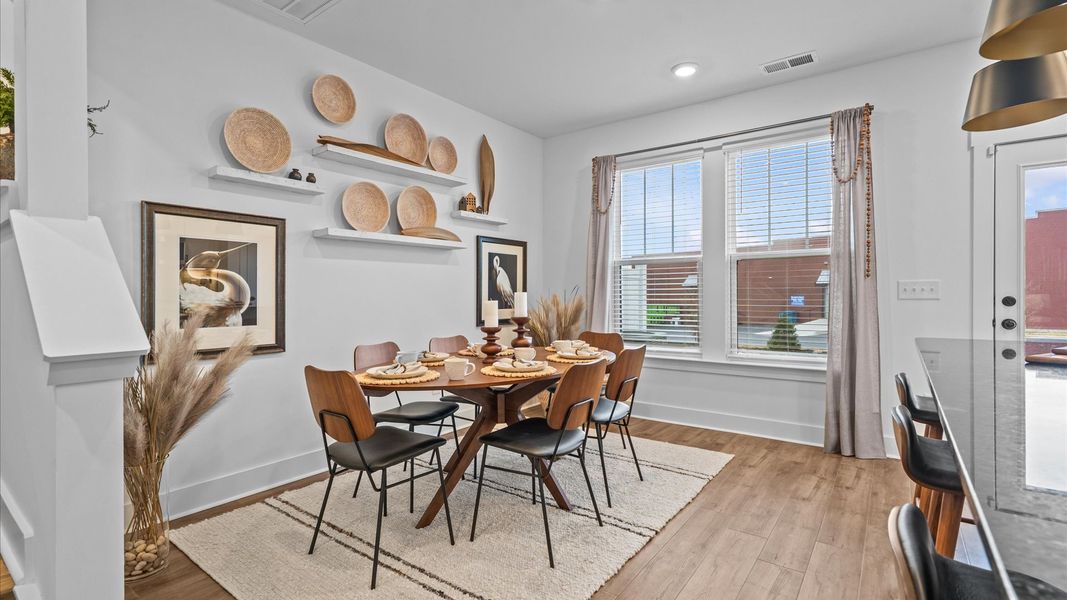 Representative furnished interior of a home built from the Corner Litchfield by DRB Homes in Gresham Station, Simpsonville (Image 8).