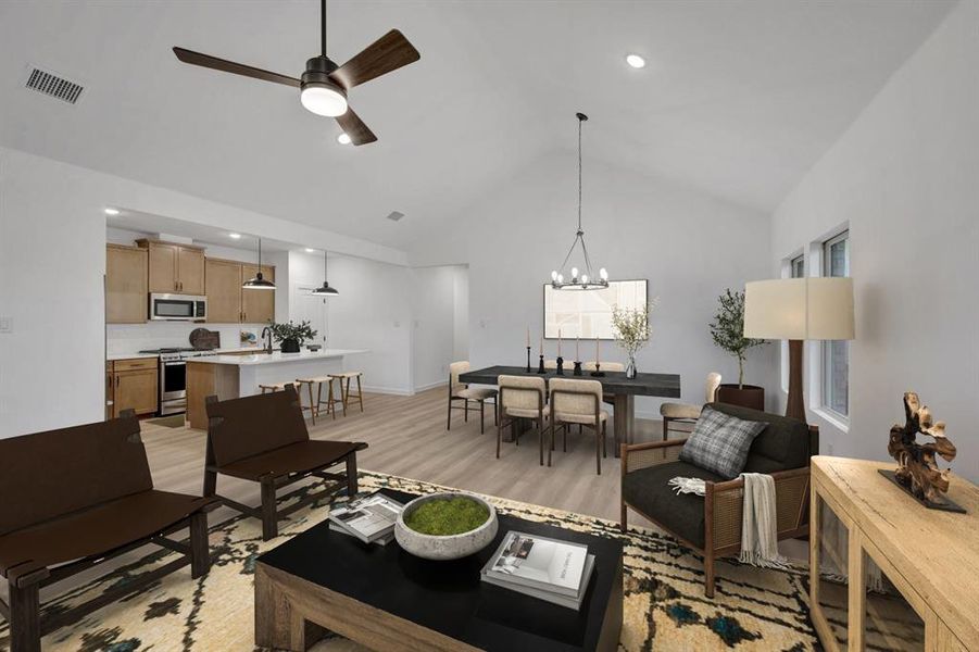 Furnished interior view inside a new home in Aspire at Noble Ridge, Howe (Image 12).