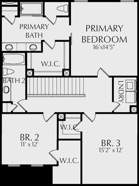 2D floor plan layout for the Hanson by KM Homes in Astoria, Locust Grove, GA (Image 4).