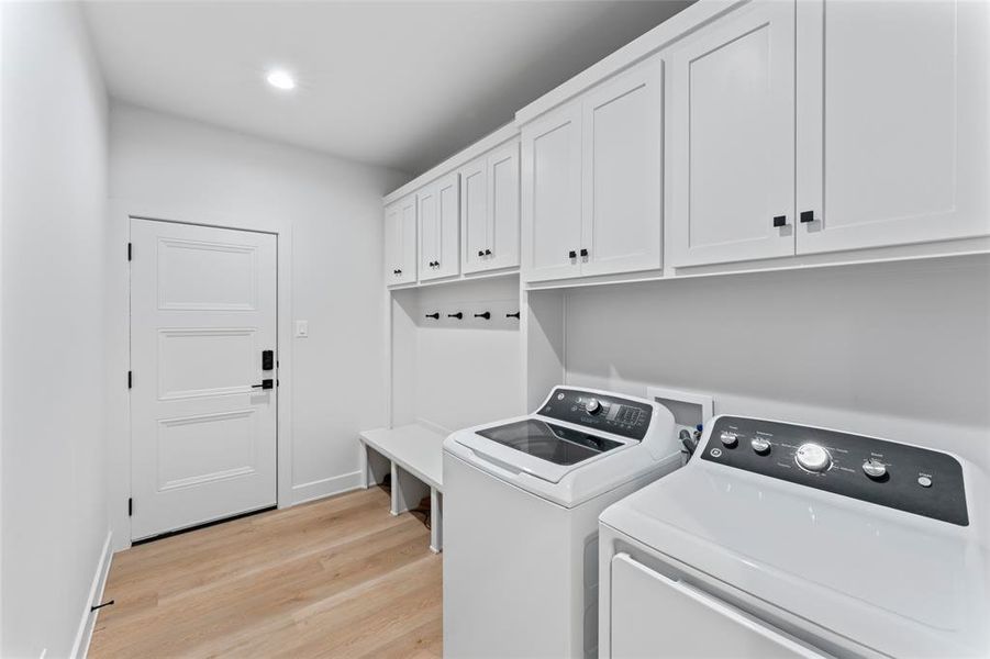 Located off garage