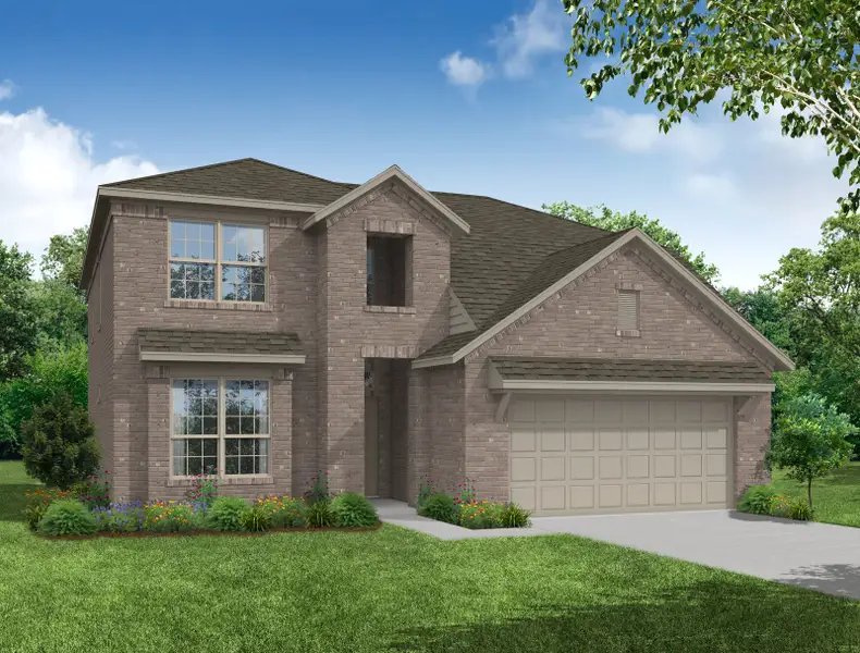 Representative exterior photo of a completed home built from the Raleigh by Impression Homes in De Berry Reserve, Royse City, TX (Image 6). Representative exterior photo of a completed home built from the Raleigh by Impression Homes in De Berry Reserve, Royse City, TX (Image 6).