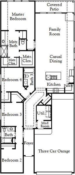 2D floor plan layout for the Gunter by Coventry Homes in Stillwater Ranch 45', San Antonio, TX (Image 3). 2D floor plan layout for the Gunter by Coventry Homes in Stillwater Ranch 45', San Antonio, TX (Image 3).