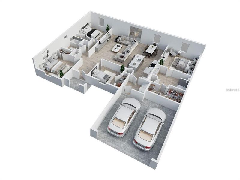 2D floor plan layout of this home in , Cape Coral, FL (Image 3).