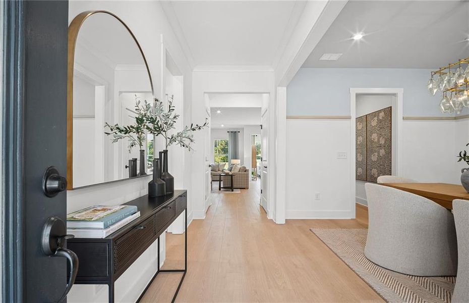 Furnished interior view inside a new home in Rose Creek, Cumming (Image 5). Furnished interior view inside a new home in Rose Creek, Cumming (Image 5).