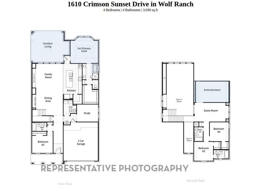 2D floor plan layout of this home in Wolf Ranch: 51ft. lots, Georgetown, TX (Image 4). 2D floor plan layout of this home in Wolf Ranch: 51ft. lots, Georgetown, TX (Image 4).