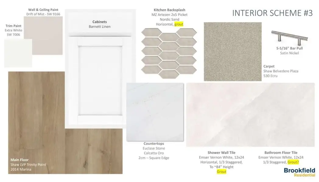 Sample of building materials used in homes in Elyson, Katy (Image 4).