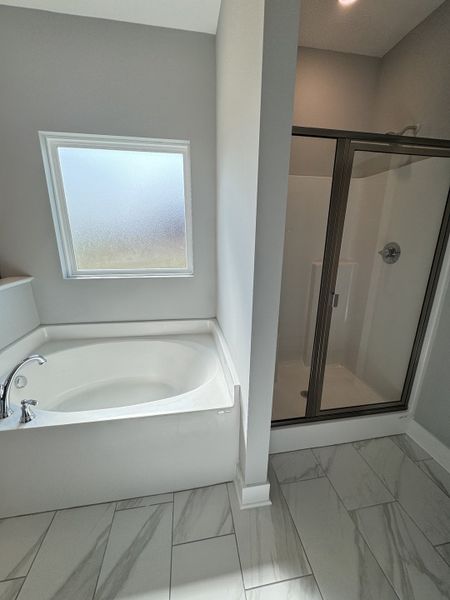 Primary bathroom features garden tub and separate shower.

*Photo is from a previous listing displaying the completed floor plan some options and selections may vary from actual home.