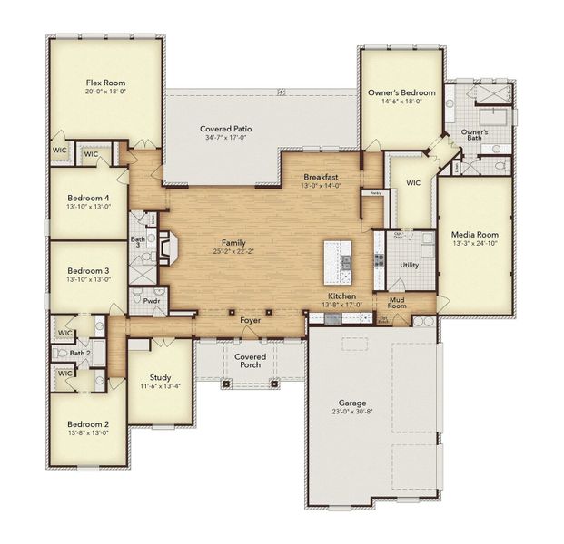 2D floor plan layout of this home in Las Brisas at Stoney Creek, Sunnyvale, TX (Image 2). 2D floor plan layout of this home in Las Brisas at Stoney Creek, Sunnyvale, TX (Image 2).
