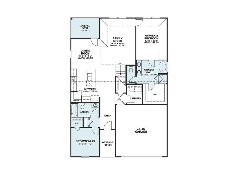 2D floor plan layout of this home in Cascades at Onion Creek, Austin, TX (Image 3). 2D floor plan layout of this home in Cascades at Onion Creek, Austin, TX (Image 3).