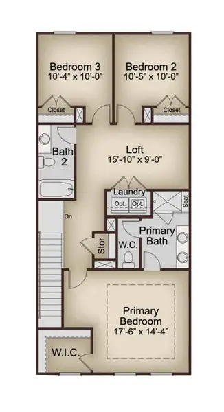 2D floor plan layout for the Meteor by McKinley Homes in Kinsley, Wake Forest, NC (Image 4).
