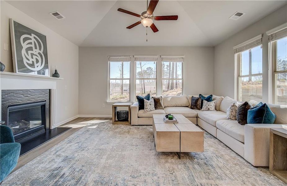 Furnished interior view inside a new home in Cambria at Traditions, Hampton (Image 5). Furnished interior view inside a new home in Cambria at Traditions, Hampton (Image 5).