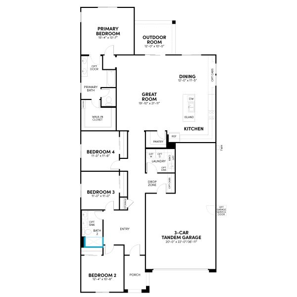 2D floor plan layout for the Laredo Phase 5a by Brookfield Residential in Highland Ridge at Alamar, Avondale, AZ (Image 19). 2D floor plan layout for the Laredo Phase 5a by Brookfield Residential in Highland Ridge at Alamar, Avondale, AZ (Image 19).