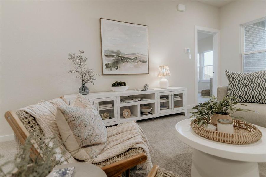 View of carpeted living room