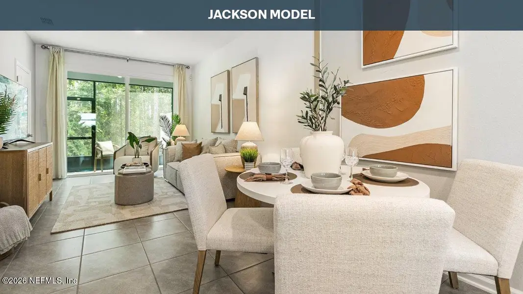 Furnished interior view inside a new home in Cordera Townhomes, St. Augustine (Image 4).