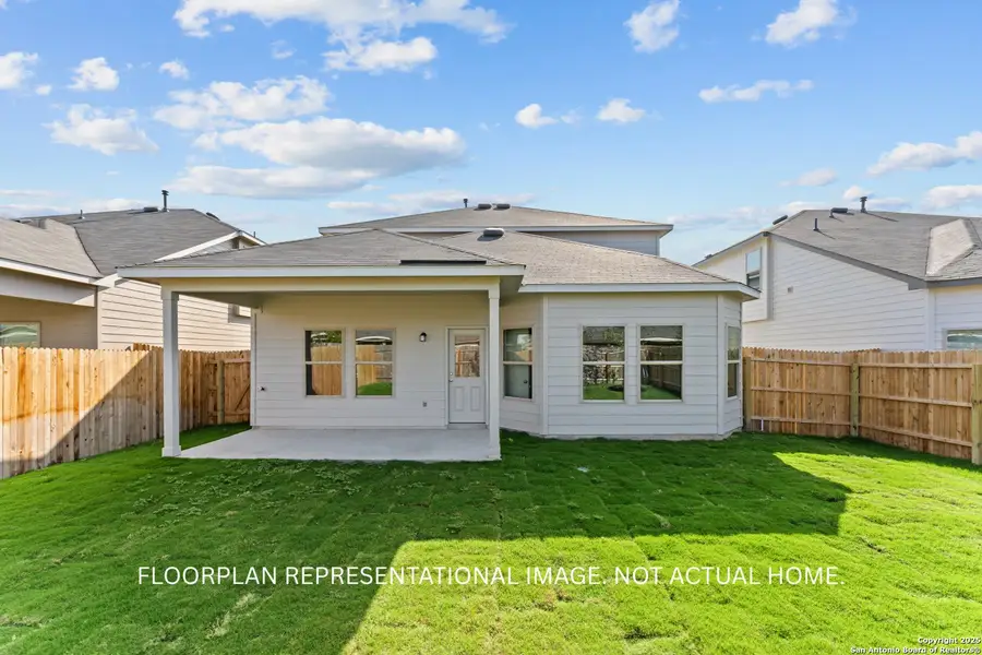 Exterior details and patio area of a home in Agave, San Antonio (Image 3).