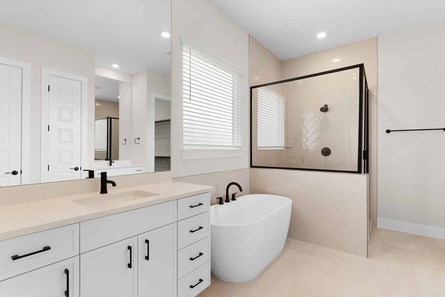 Furnished interior view inside a new home in The Grove at Blackhawk, Pflugerville (Image 7).