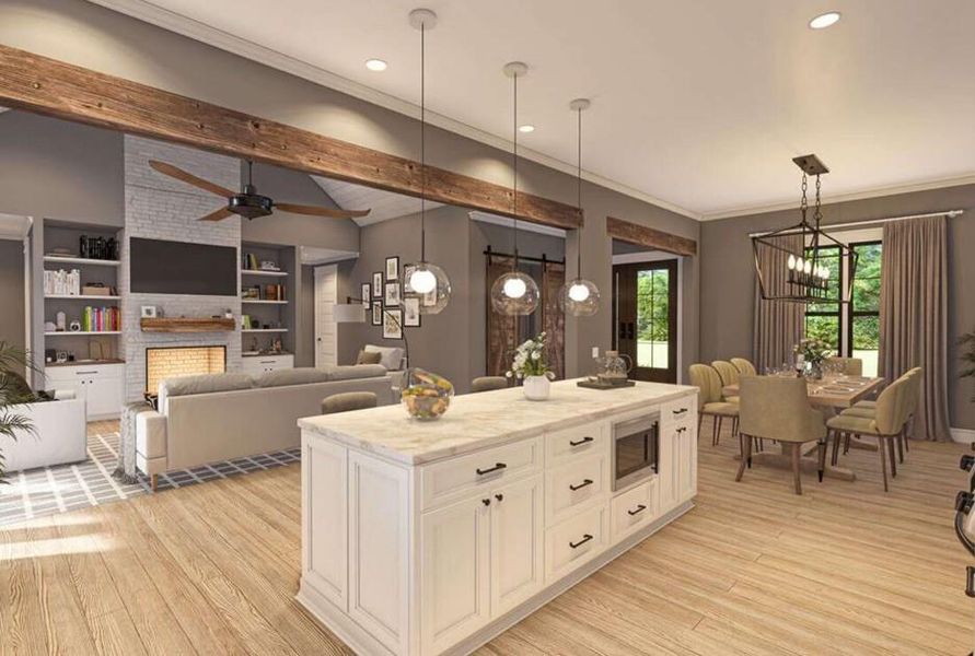 Furnished interior view inside a new home in , New Waverly (Image 5).