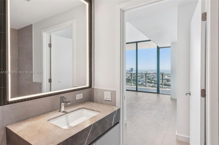 Furnished interior view inside a new home in Five Park, Miami Beach (Image 12).