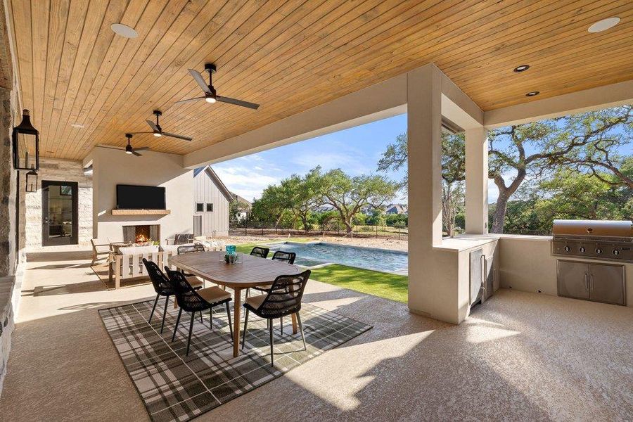 Exterior details and patio area of a home in , Austin (Image 25). Exterior details and patio area of a home in , Austin (Image 25).