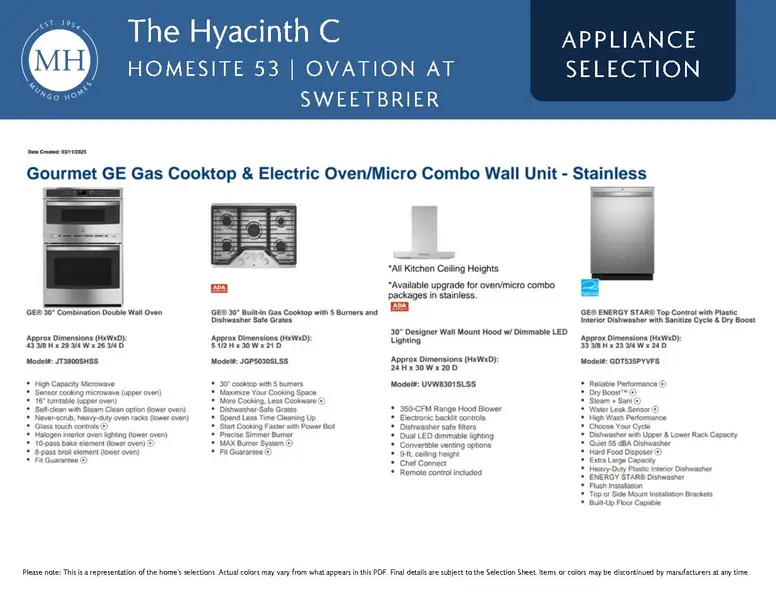 Sample of building materials used in homes in Ovation at Sweetbrier, Durham (Image 6).