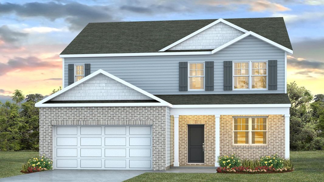Representative exterior photo of a completed home built from the Elle by D.R. Horton in Livingston Woods, Irmo, SC (Image 19). Representative exterior photo of a completed home built from the Elle by D.R. Horton in Livingston Woods, Irmo, SC (Image 19).