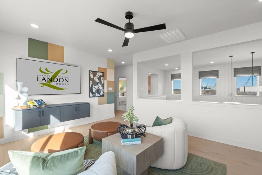 Representative furnished interior of a home built from the Calero by Landon Homes in Fields - East Village, Frisco (Image 19). Representative furnished interior of a home built from the Calero by Landon Homes in Fields - East Village, Frisco (Image 19).
