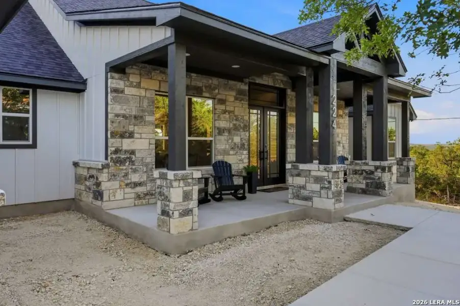 Exterior details and patio area of a home in , Fischer (Image 26).